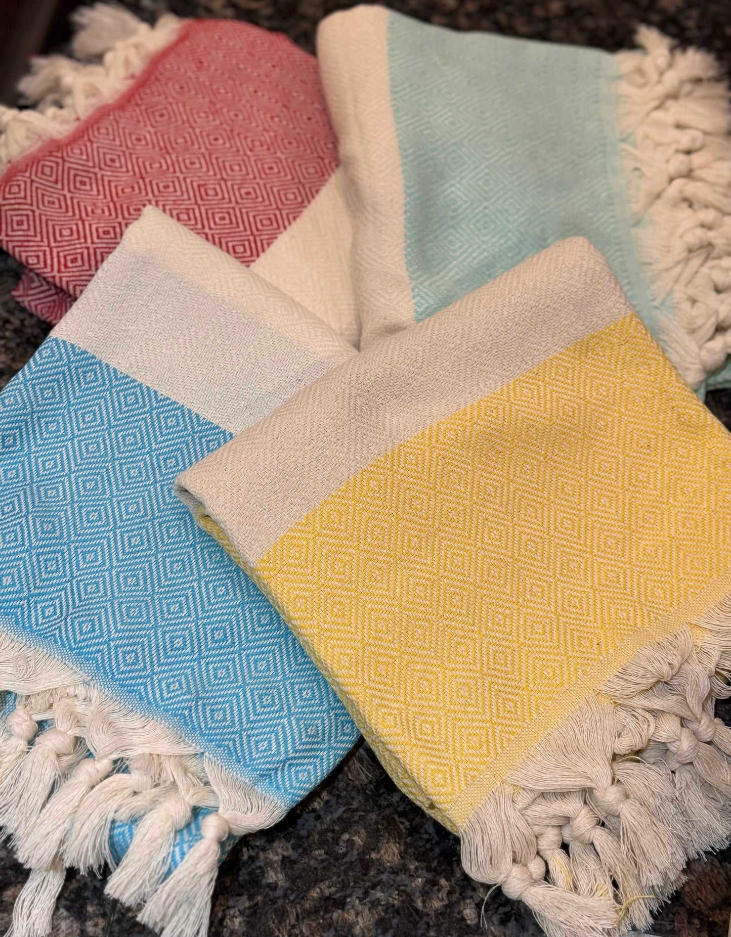 💎100% Cotton Turkish Towels (Peshtemals) “Diamond” Collection